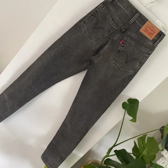LEVIS WEDGIE SKINNY black grey button fly 23 - Picture 3 of 5
